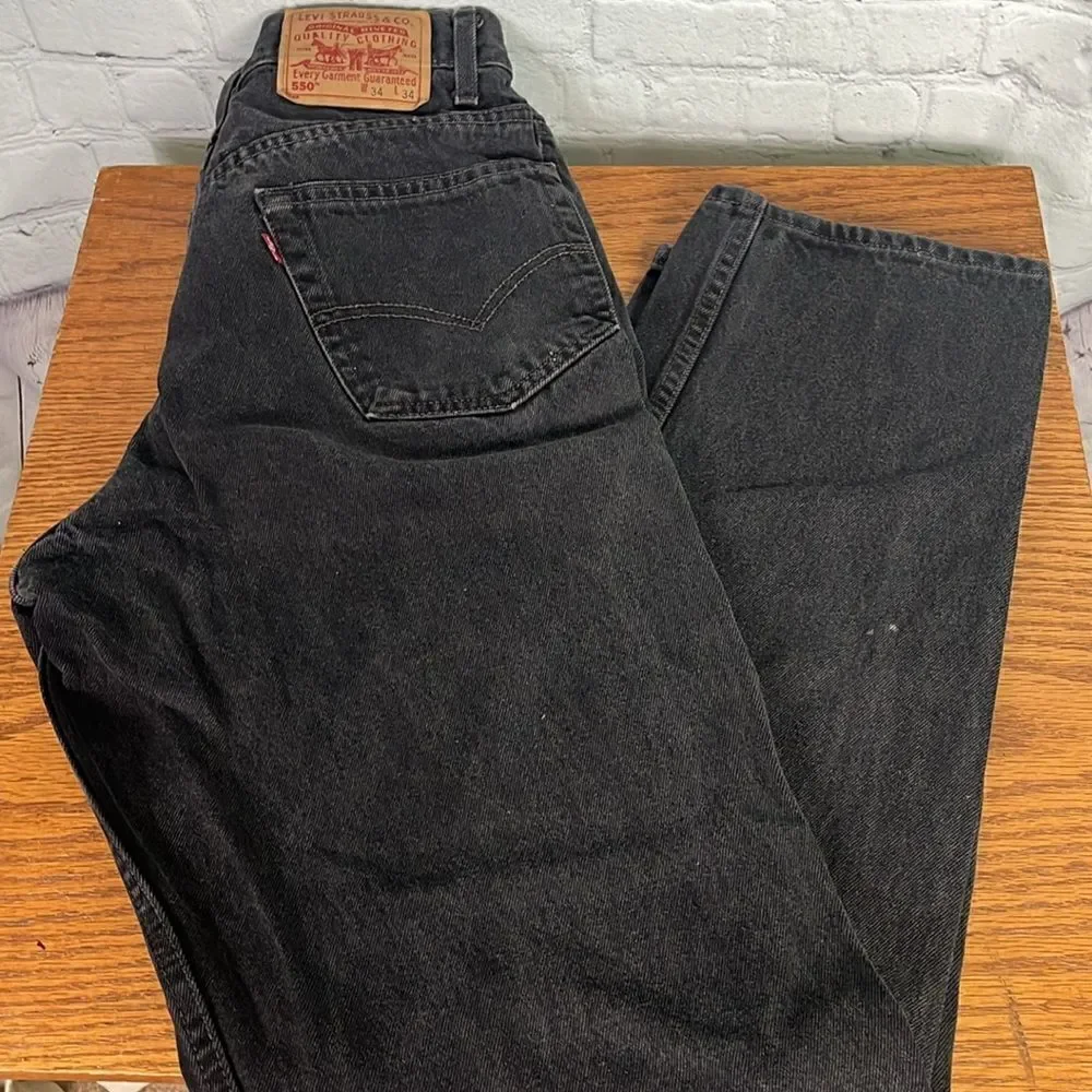 LEVI’s 550 34 X 34 Black Light Fade Relaxed Fit Denim jeans